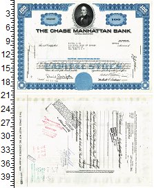 Банкнота США Облигация 1969 Манхетен банк XF