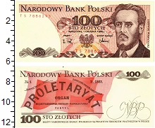 банкнота(бона) - польша 100 злотых - подробная информация фото 1