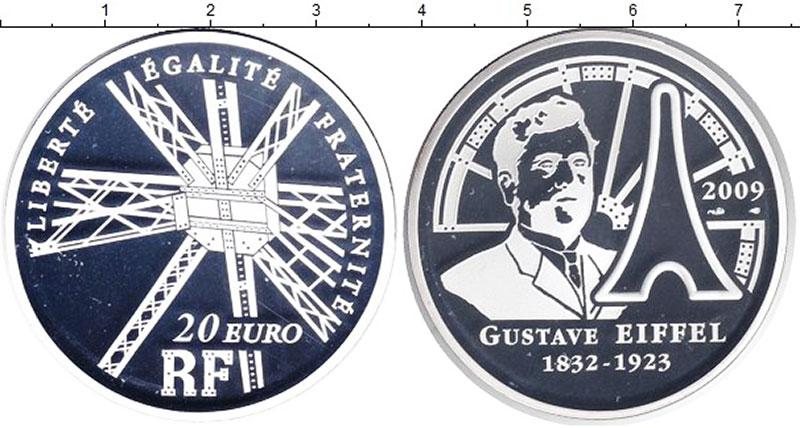 Набор монет Франция 20 евро Серебро 2009 Proof- фото 2