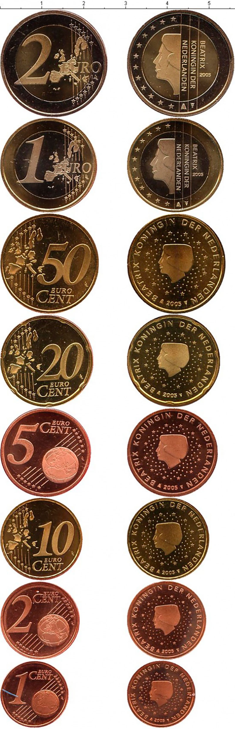 Набор монет Нидерланды Нидерланды 2005 2005 UNC фото 2