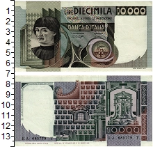 банкнота(бона) - италия 10.000 лир - подробная информация фото 1
