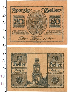 банкнота(бона) - австрия : нотгельды 20 геллеров - подробная информация фото 1