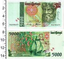 банкнота(бона) - португалия 5.000 эскудо - подробная информация фото 1