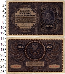 банкнота(бона) - польша 1000 марок - подробная информация фото 1