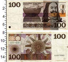 банкнота(бона) - нидерланды 100 гульденов - подробная информация фото 1