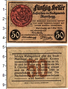 банкнота(бона) - австрия : нотгельды 50 геллеров - подробная информация фото 1
