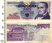 банкнота(бона) - польша 100.000 злотых - подробная информация фото 1