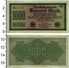 банкнота(бона) - веймарская республика 1.000 марок - подробная информация фото 1