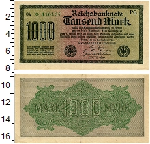банкнота(бона) - веймарская республика 1.000 марок - подробная информация фото 1