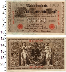 банкнота(бона) - германия 1000 марок - подробная информация фото 1