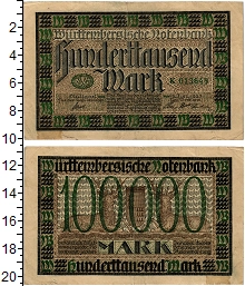 банкнота(бона) - веймарская республика 100.000 марок - подробная информация фото 1