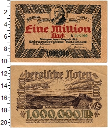 банкнота(бона) - веймарская республика 1.000.000 марок - подробная информация фото 1