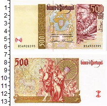 банкнота(бона) - португалия 500 эскудо - подробная информация фото 1