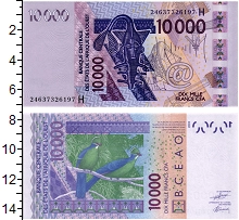 банкнота(бона) - кфа 10000 франков - подробная информация фото 1