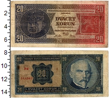 банкнота(бона) - чехословакия 20 крон - подробная информация фото 1