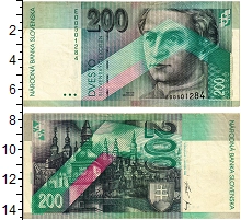 банкнота(бона) - словакия 200 крон - подробная информация фото 1