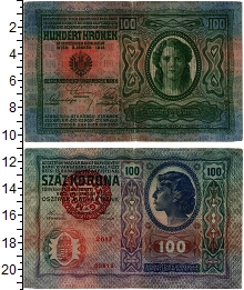 банкнота(бона) - венгрия 100 крон - подробная информация фото 1