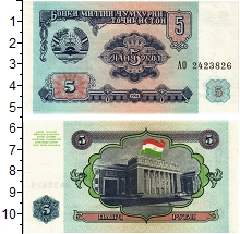 банкнота(бона) - таджикистан 5 рублей - подробная информация фото 1