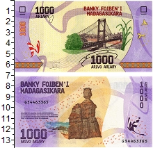банкнота(бона) - мадагаскар 1.000 ариари - подробная информация фото 1