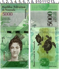 банкнота(бона) - венесуэла 5.000 боливар - подробная информация фото 1