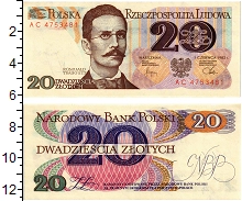 банкнота(бона) - польша 20 злотых - подробная информация фото 1