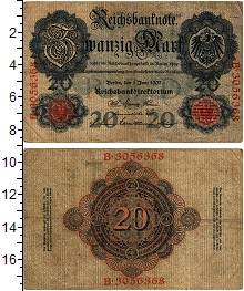 банкнота(бона) - германия 20 марок - подробная информация фото 1