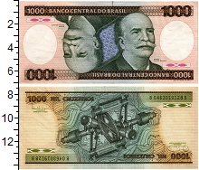 банкнота(бона) - бразилия 1.000 крузейро - подробная информация фото 1
