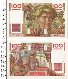 банкнота(бона) - франция 100 франков - подробная информация фото 1