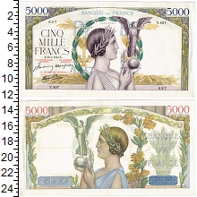 банкнота(бона) - франция 5000 франков - подробная информация фото 1
