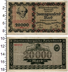 банкнота(бона) - германия : нотгельды 20000 марок - подробная информация фото 1