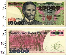 банкнота(бона) - польша 10000 злотых - подробная информация фото 1