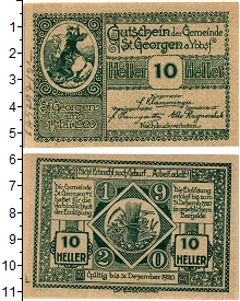 банкнота(бона) - австрия : нотгельды 10 геллеров - подробная информация фото 1