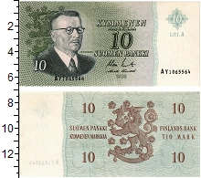 банкнота(бона) - финляндия 10 марок - подробная информация фото 1