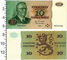банкнота(бона) - финляндия 10 марок - подробная информация фото 1