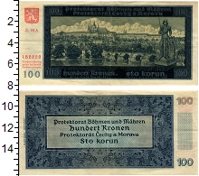 банкнота(бона) - богемия и моравия 100 крон - подробная информация фото 1