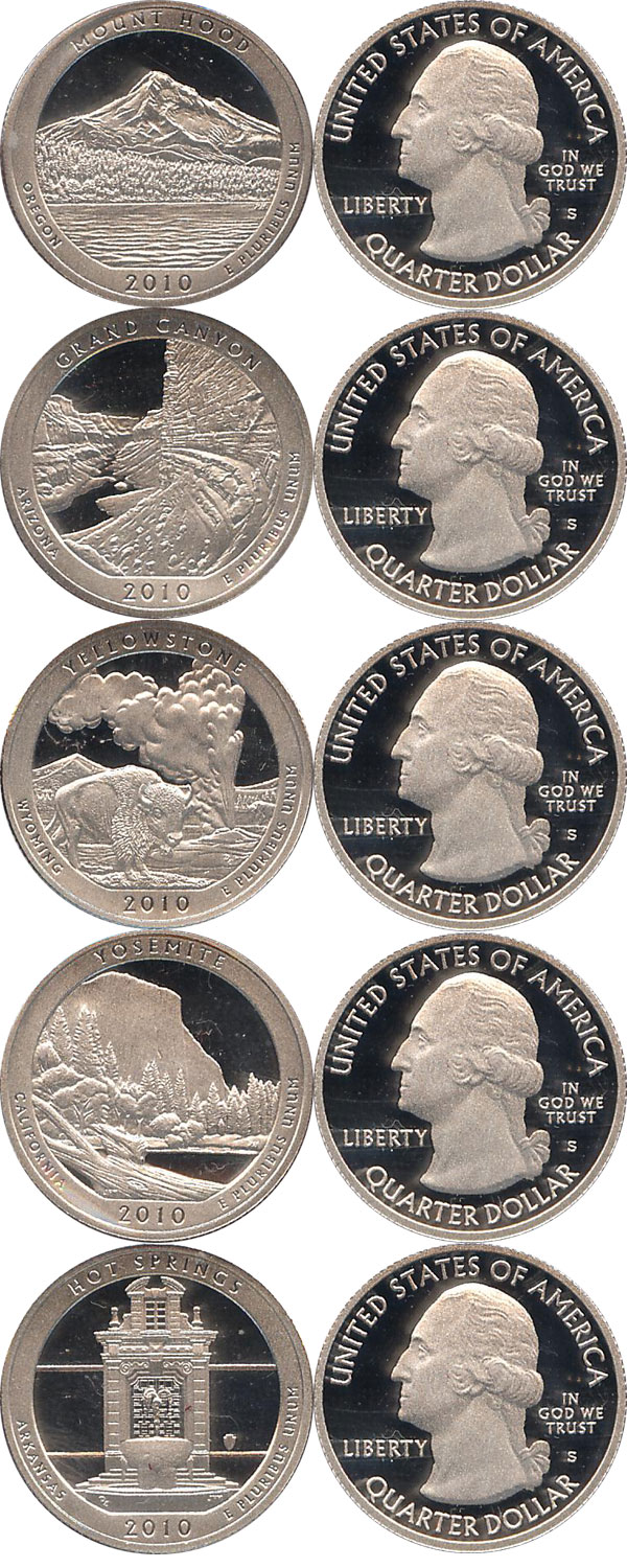 Набор монет США Выпуск 2010 пруф-сет-квотеры Серебро 2010 Proof фото 2