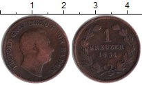монета - баден 1 крейцер - подробная информация фото 1